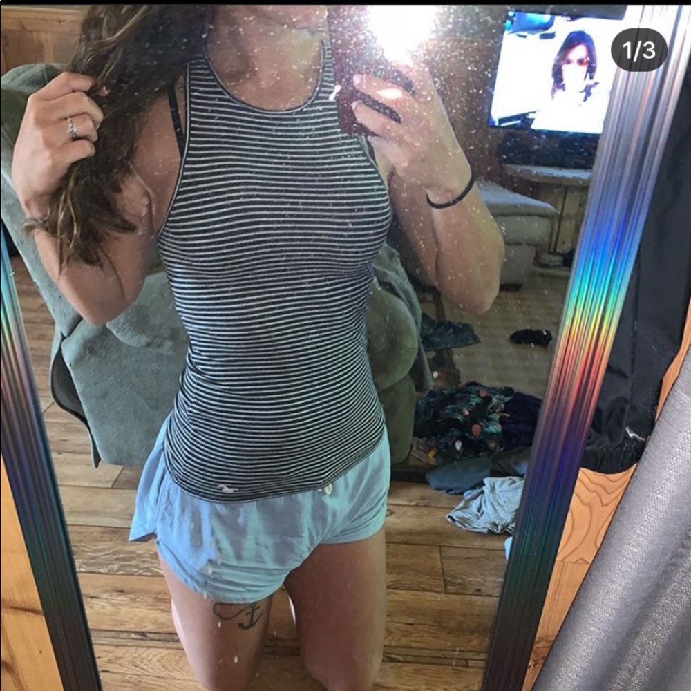 Only worn once- Hollister soft striped tank top